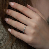 Bague navette en argent à cinq pierres pour femme